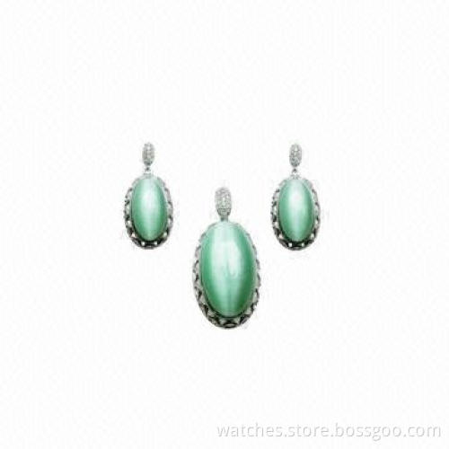2014 Fashionable Silver with Stone Pendant Earrings, OEM, ODM Welcomed, Trendy Jewelry for Women